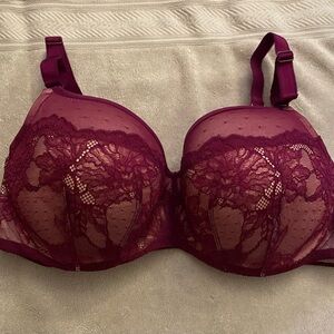 Soma Lace Underwire Bra - Deep Burgundy